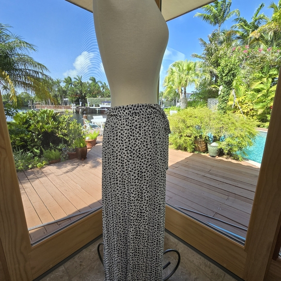 Joie Black and White Wrap Maxi Skirt with Tie Front - Picture 2 of 5